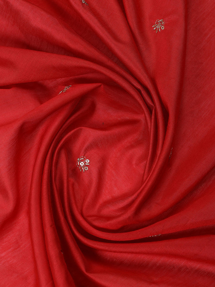 Neck Embroidered Cotton Blend Unstitched Suit With Dupatta