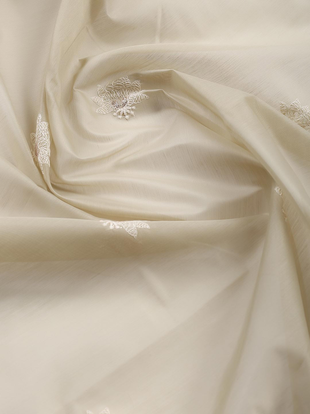 Embroidered Chanderi Unstitched Suit With Dupatta