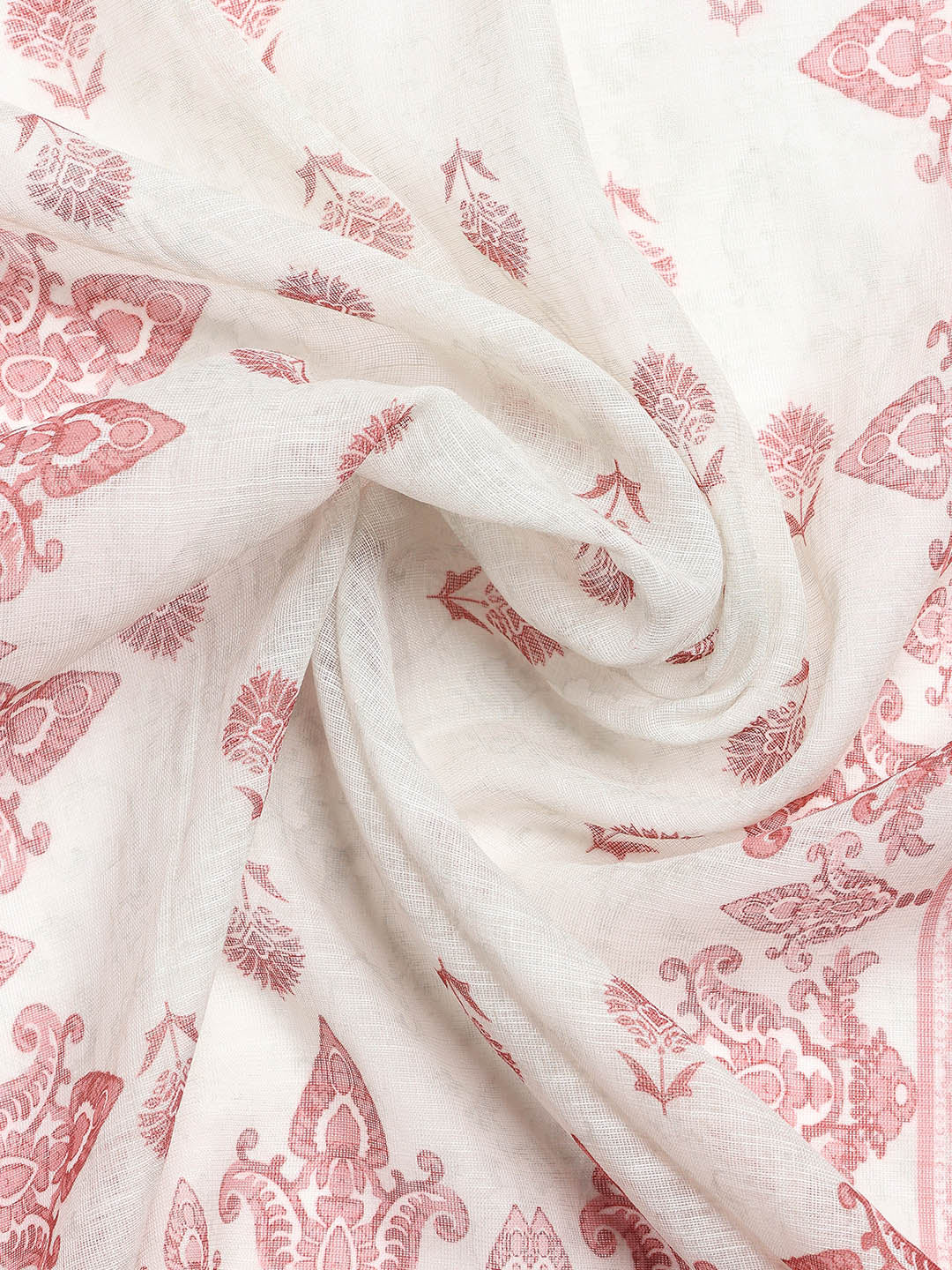 Printed Linen Unstitched Suit Piece With Dupatta
