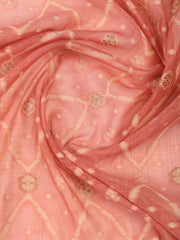 Neck Embroidery Chanderi Unstitched Suit With Dupatta