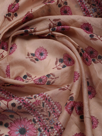 Floral Printed Cotton Unstitched Suit Piece With Dupatta