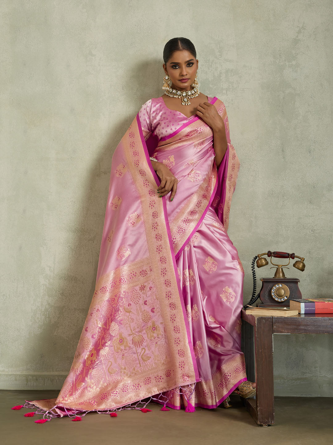 Woven Design Satin Silk Saree