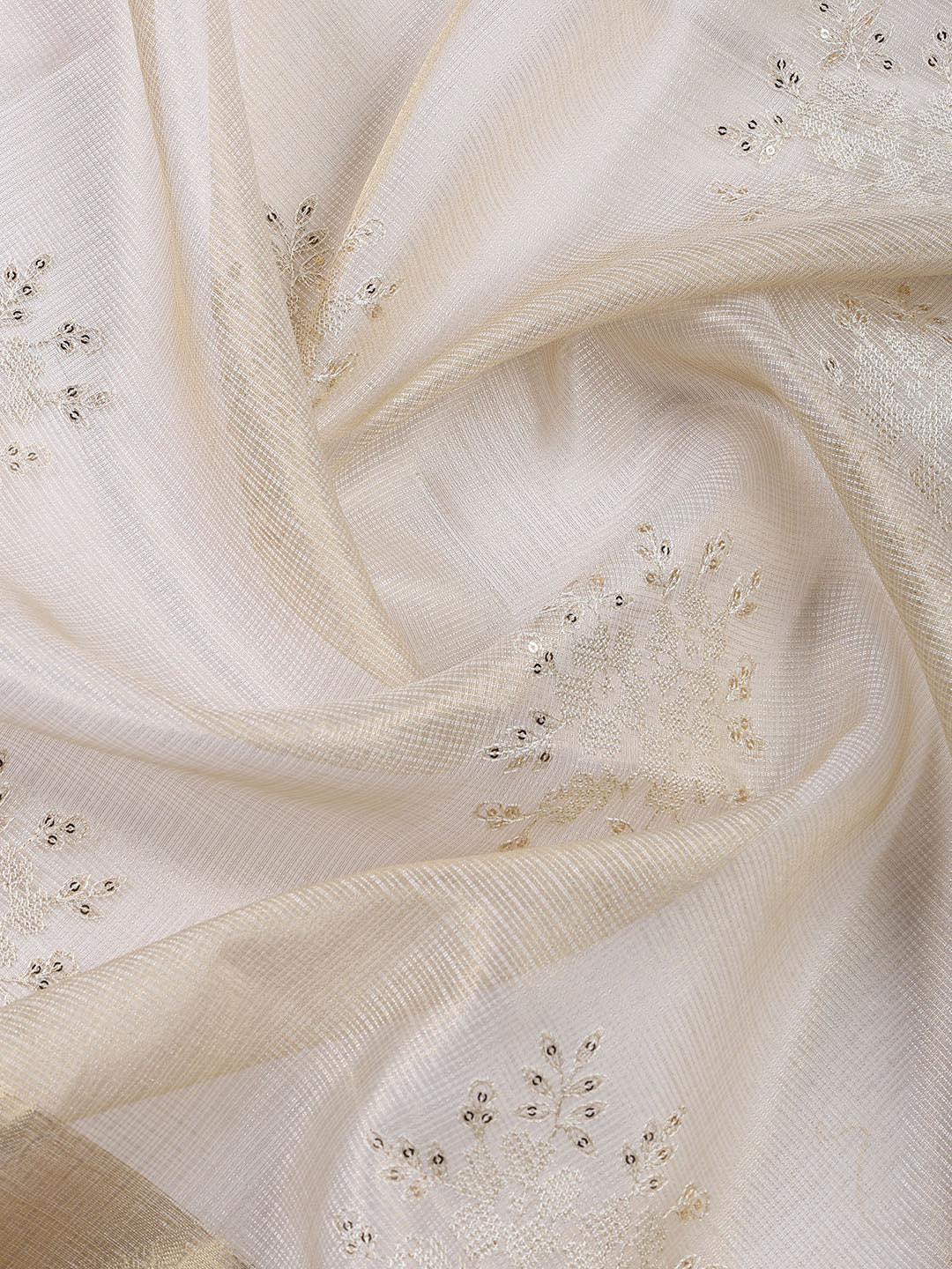 Neck Embroidered Tissue Unstitched Suit With Dupatta