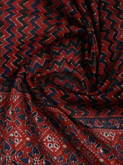 Neck Mirror Work Cotton Blend Unstitched Suit With Dupatta
