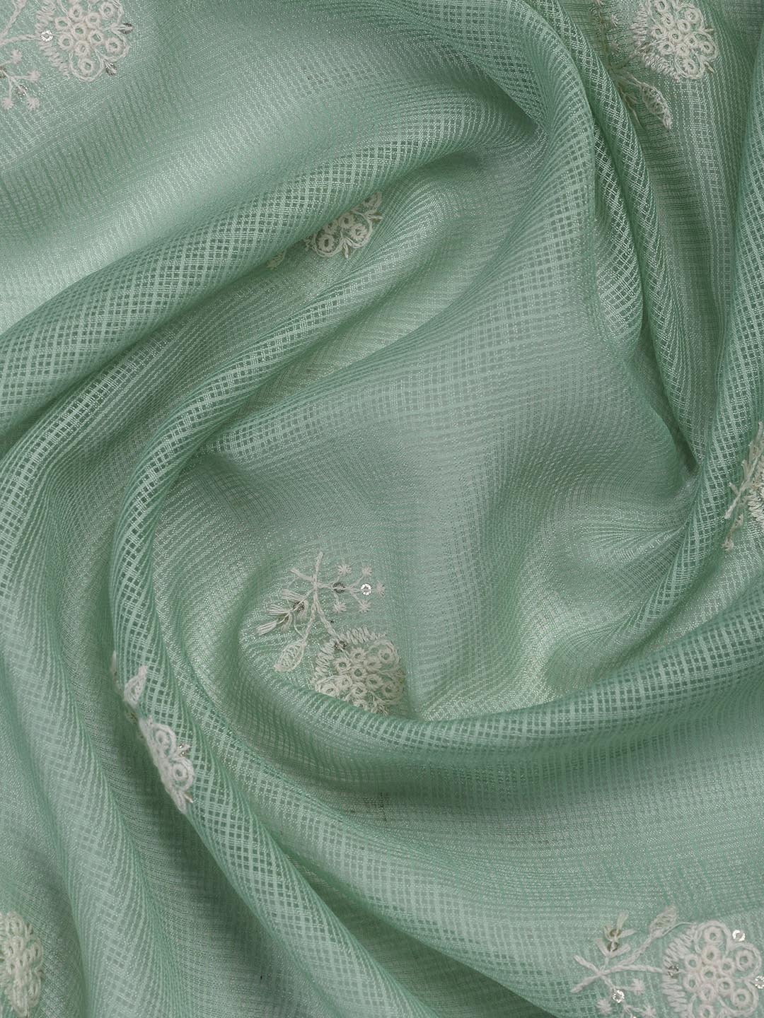 Embroidered Cotton Blend Unstitched Suit Piece With Dupatta