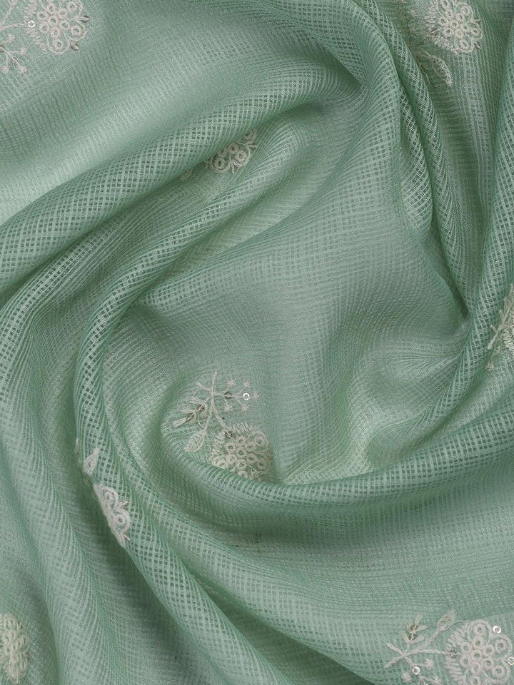 Embroidered Cotton Blend Unstitched Suit Piece With Dupatta
