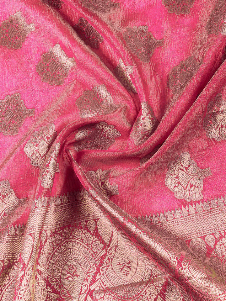 Neck Embroidered Tissue Unstitched Suit Piece With Dupatta