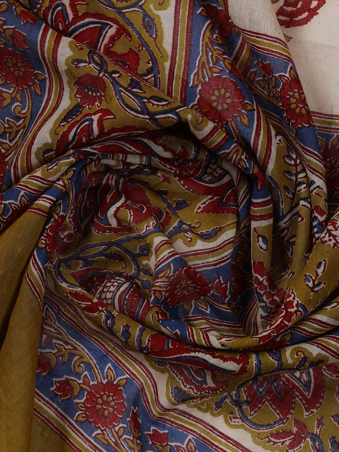 Printed Cotton Blend Unstitched Suit With Dupatta