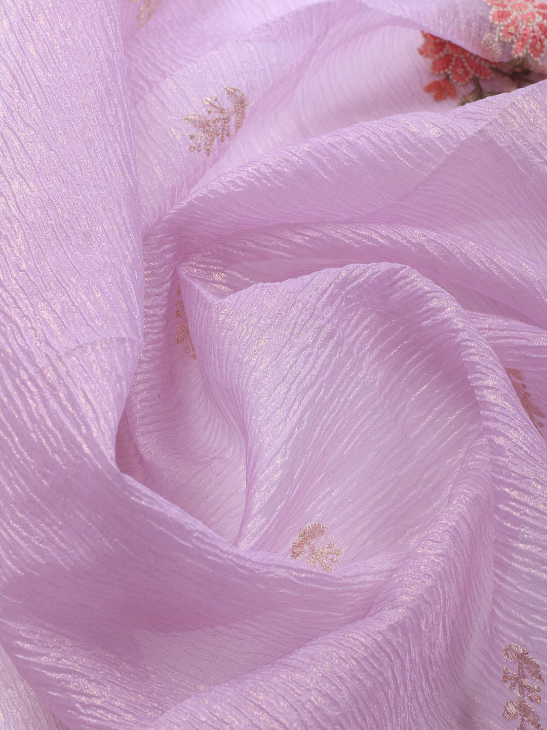 Neck Embroidery Organza Unstitched Suit Piece With Dupatta