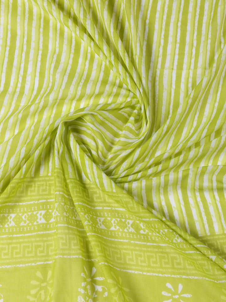 Neck Patti Cotton Blend Unstitched Suit With Dupatta