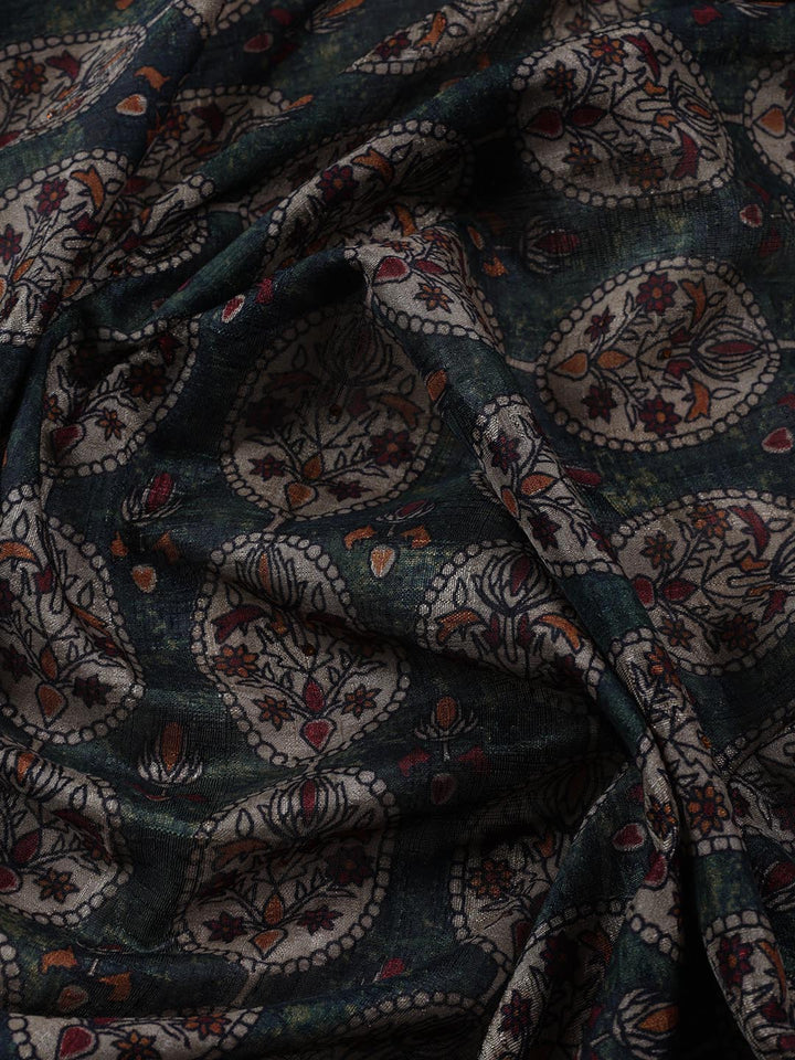 Neck Embroidery Tussar Unstitched Suit Piece With Dupatta
