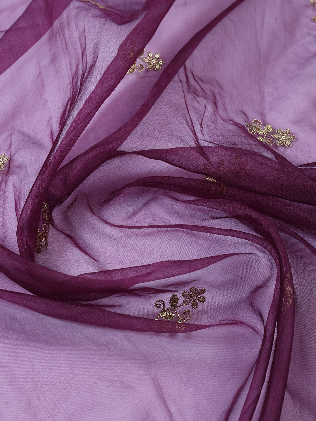 Neck Embroidered Chanderi Unstitched Suit With Dupatta