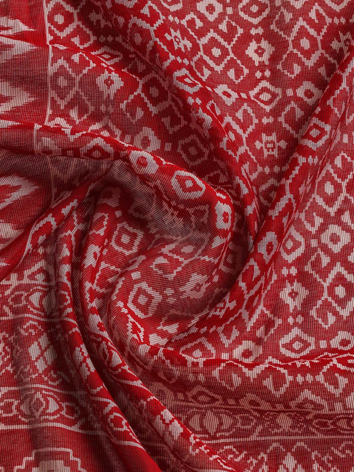 Printed Cotton Blend Unstitched Suit Piece With Dupatta