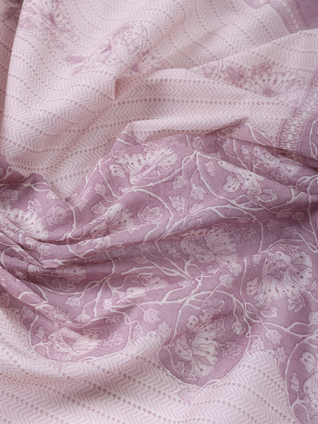 Printed Cotton Blend Unstitched Suit Piece With Dupatta