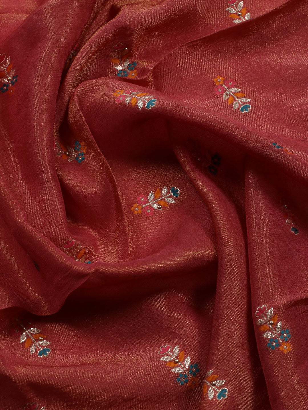 Woven Tissue Unstitched Suit Piece With Dupatta