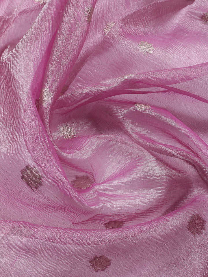 Neck Embroidered Tissue Unstitched Suit Piece With Dupatta