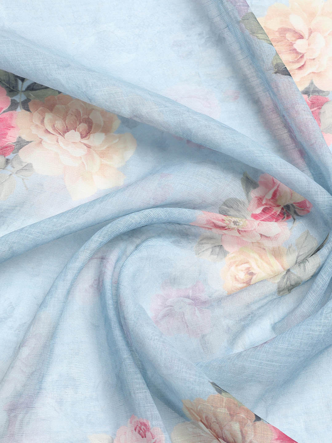 Printed Linen Unstitched Suit Piece With Dupatta