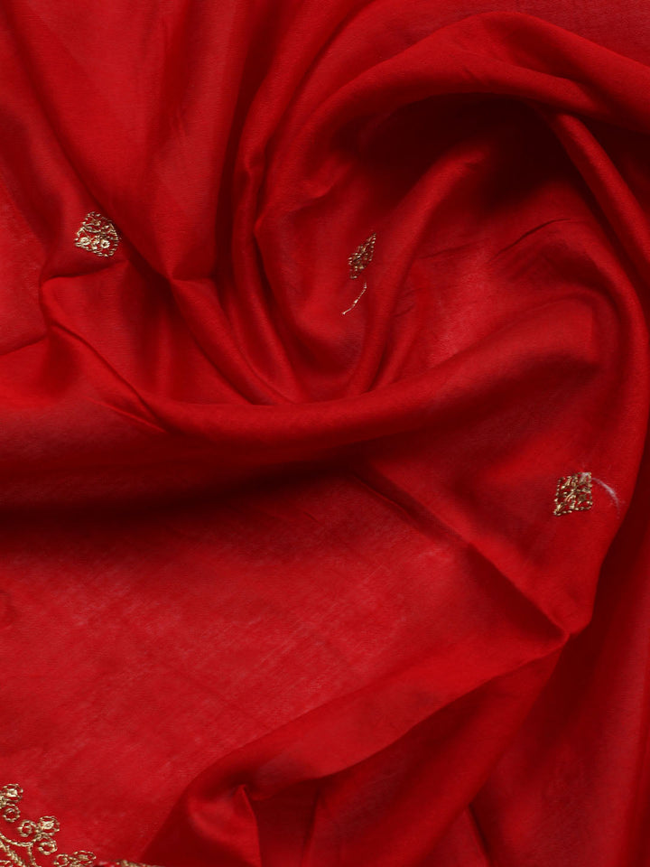 Neck Embroidered Cotton Blend Unstitched Suit With Dupatta
