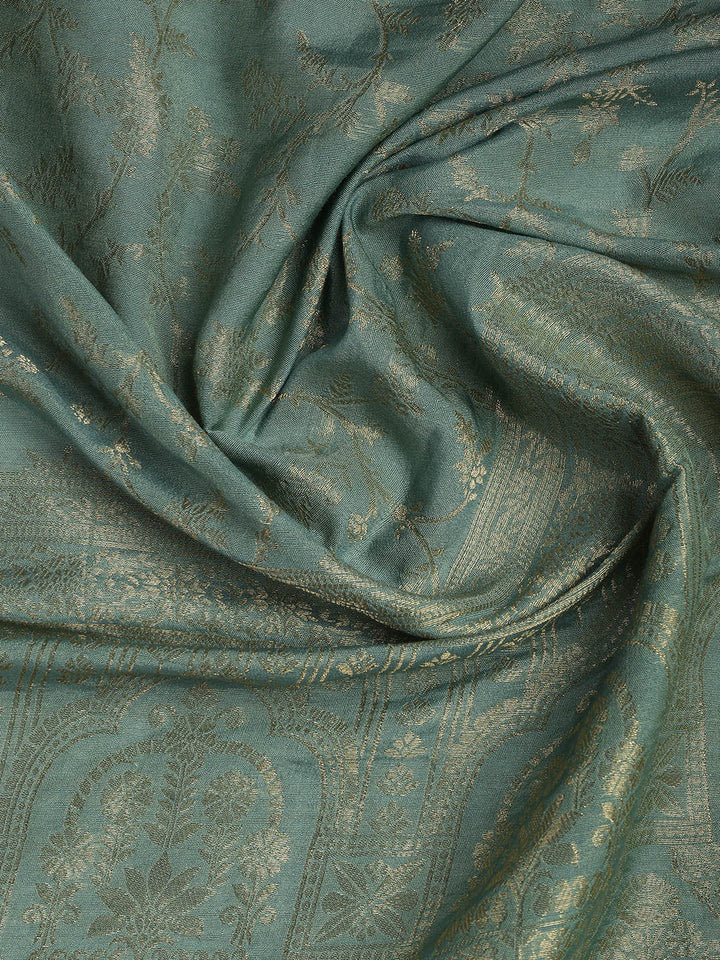 Embroidered Chanderi Unstitched Suit Piece With Dupatta