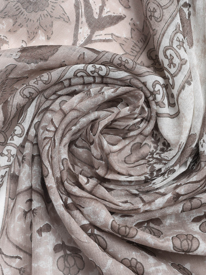 Printed Cotton Blend Unstitched Suit With Dupatta