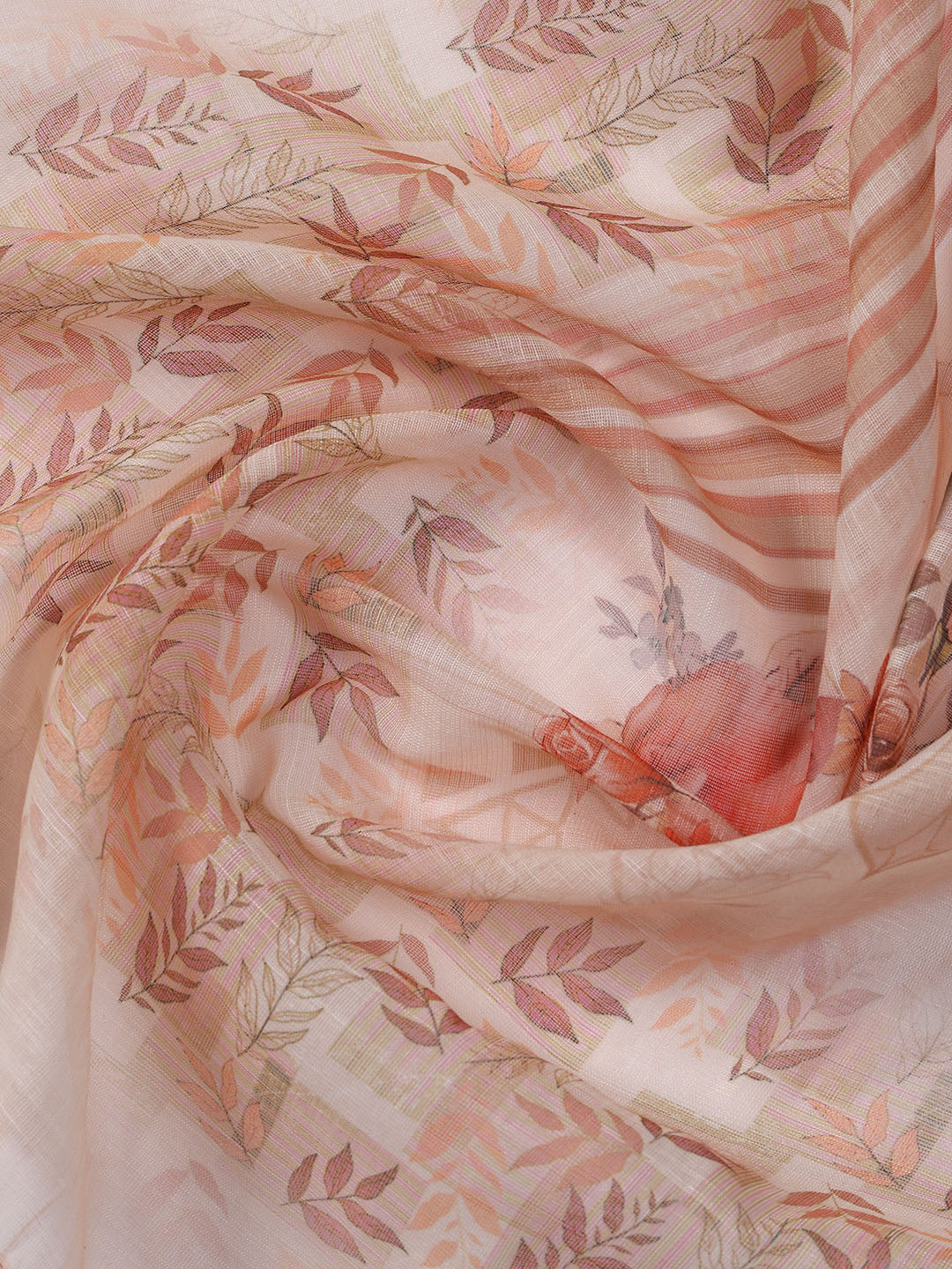 Printed Linen Unstitched Suit With Dupatta