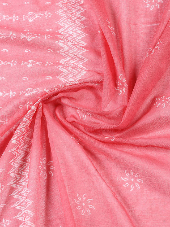 Printed Cotton Blend Unstitched Suit With Dupatta