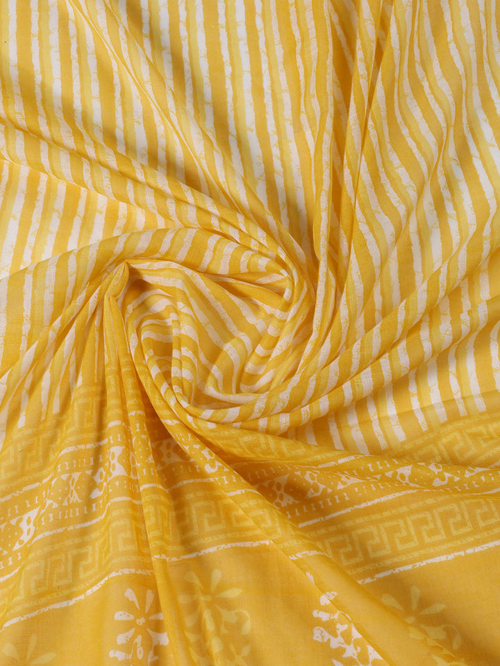 Neck Patti Cotton Blend Unstitched Suit With Dupatta
