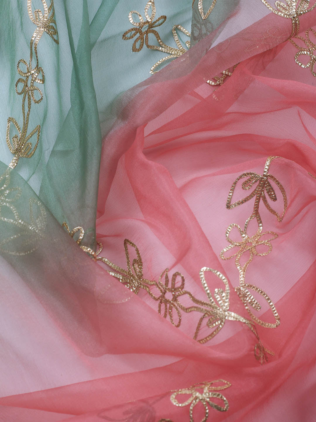 Neck Embroidery Chanderi Unstitched Suit With Dupatta