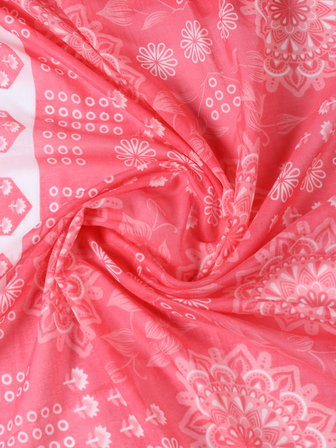 Neck Patti Cotton Blend Unstitched Suit With Dupatta