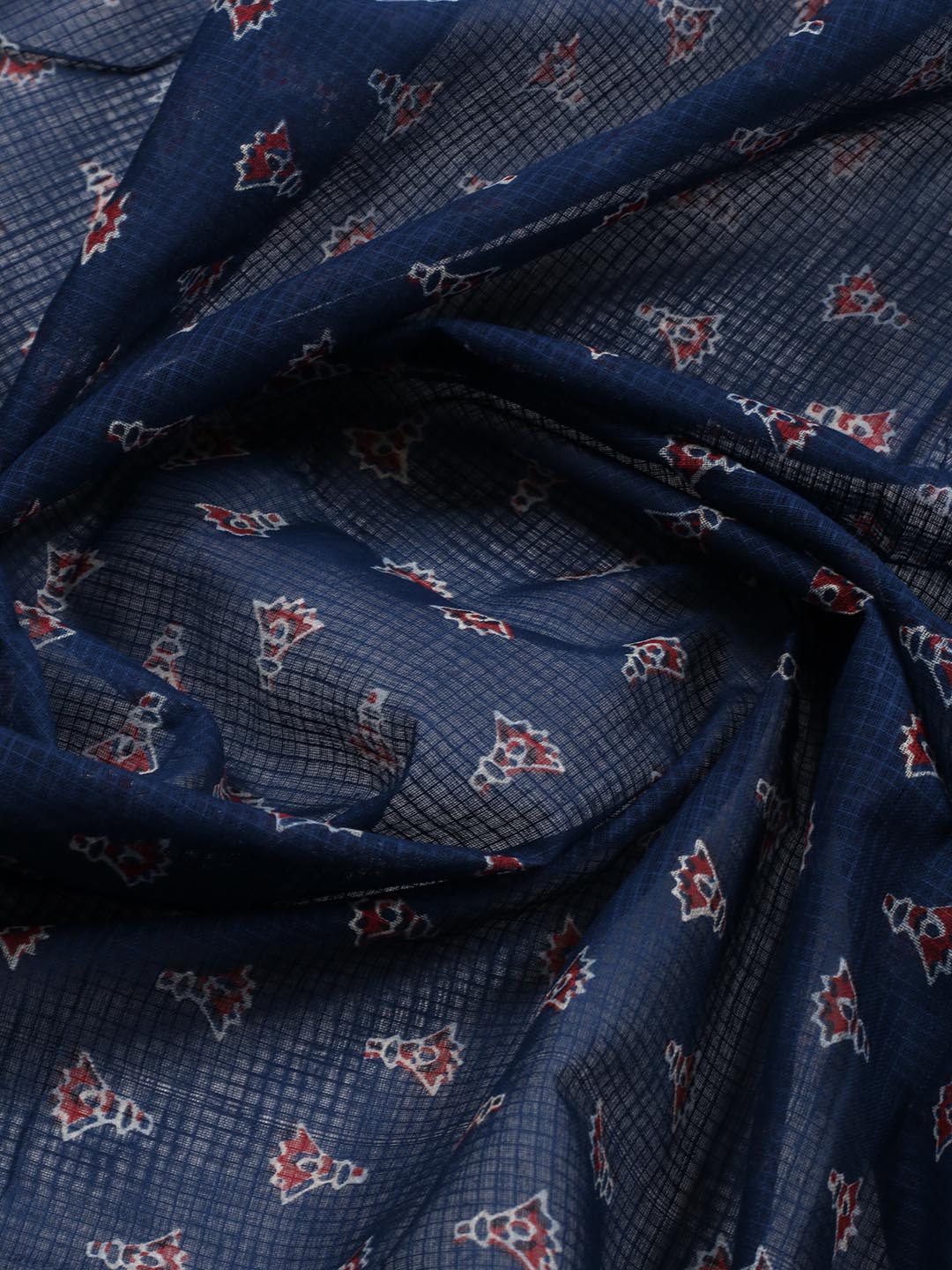 Printed Cotton Blend Unstitched Suit Piece With Dupatta