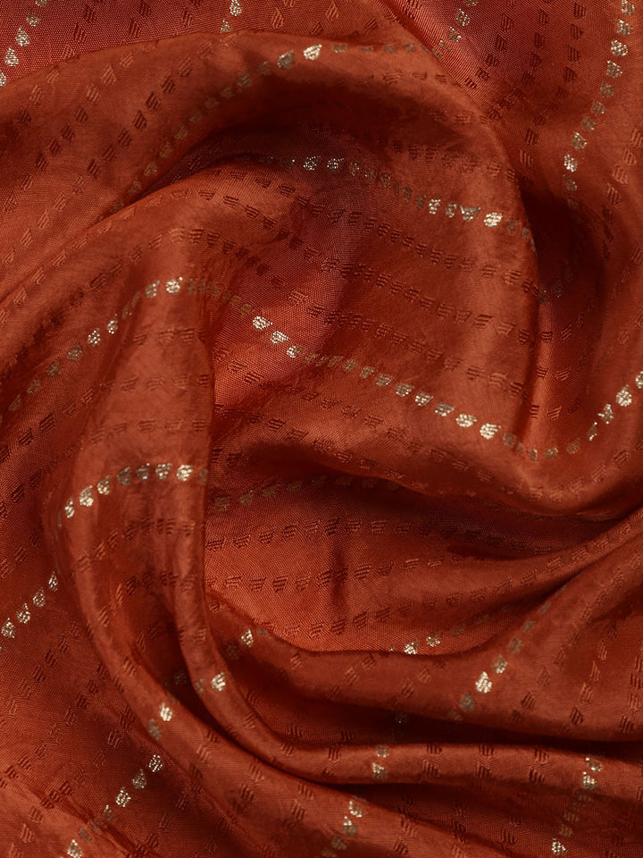 Woven Border Chanderi Unstitched Suit With Dupatta