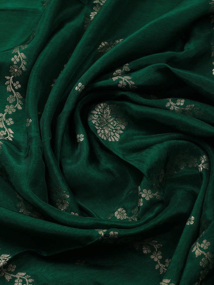 Embroidery Chanderi Unstitched Suit With Dupatta