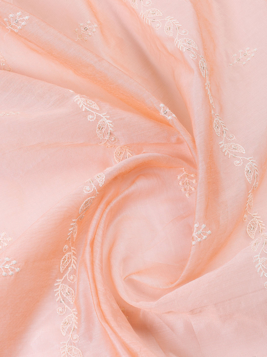 Embroidered Chanderi Unstitched Suit With Dupatta