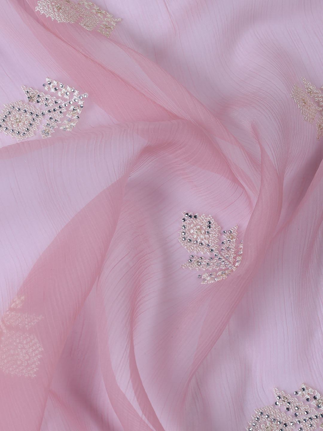 Embroidered Organza Unstitched Suit With Dupatta