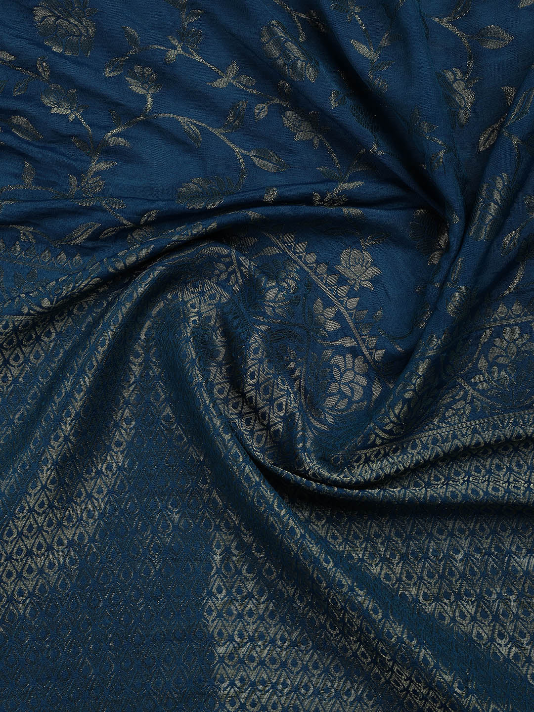 Embroidered Chanderi Unstitched Suit Piece With Dupatta