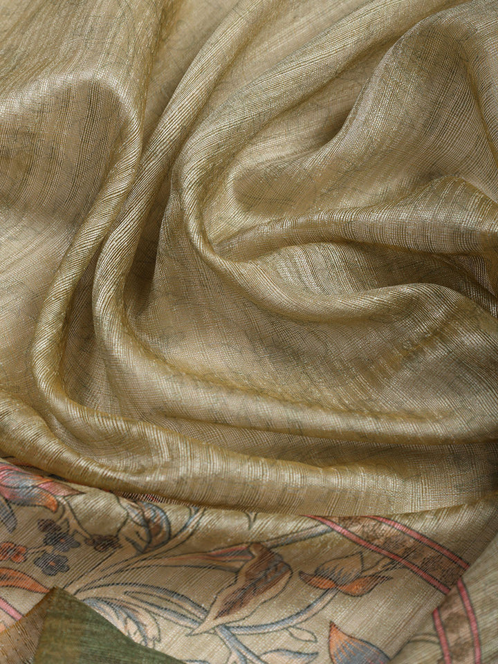 Kantha Work Chanderi Unstitched Suit With Dupatta