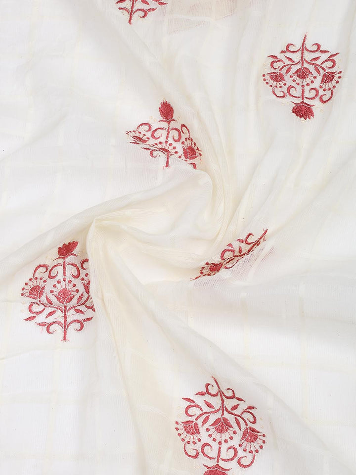 Printed Cotton Blend Unstitched Suit With Dupatta