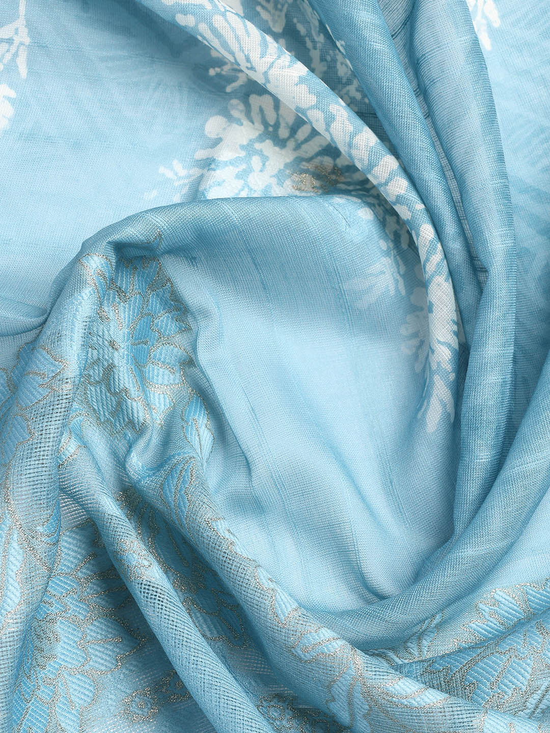 Printed Linen Unstitched Suit Piece With Dupatta