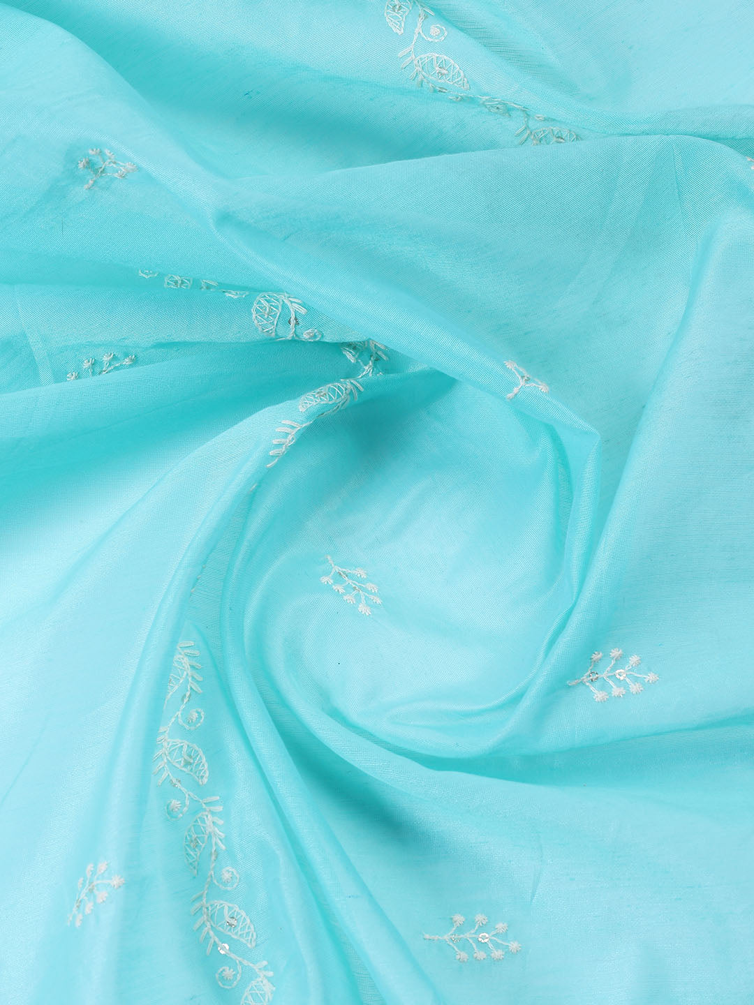 Embroidered Chanderi Unstitched Suit With Dupatta