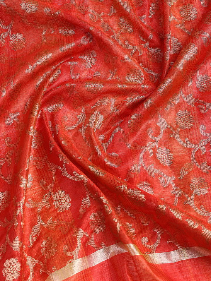 Woven Chanderi Unstitched Suit With Dupatta