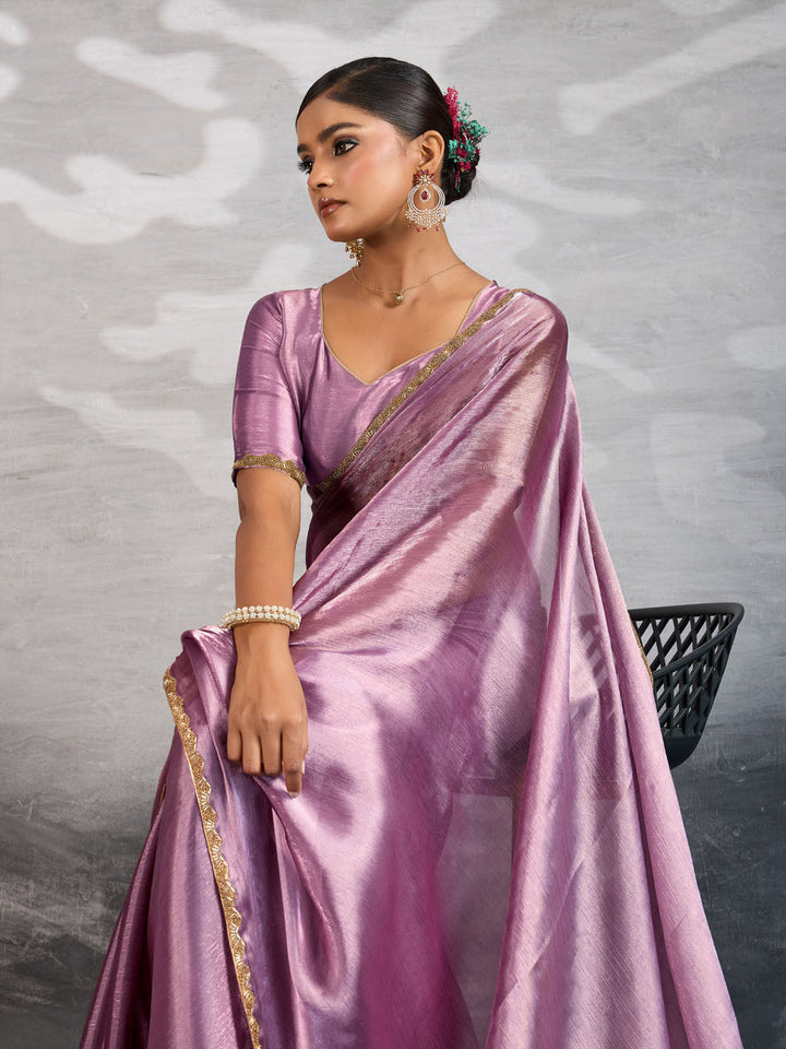 Embroidered Burberry Saree
