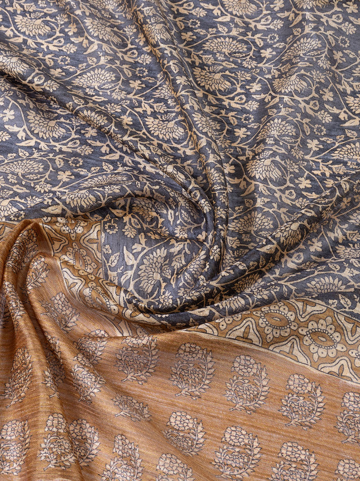 Neck Embroidered Chanderi Unstitched Suit With Dupatta
