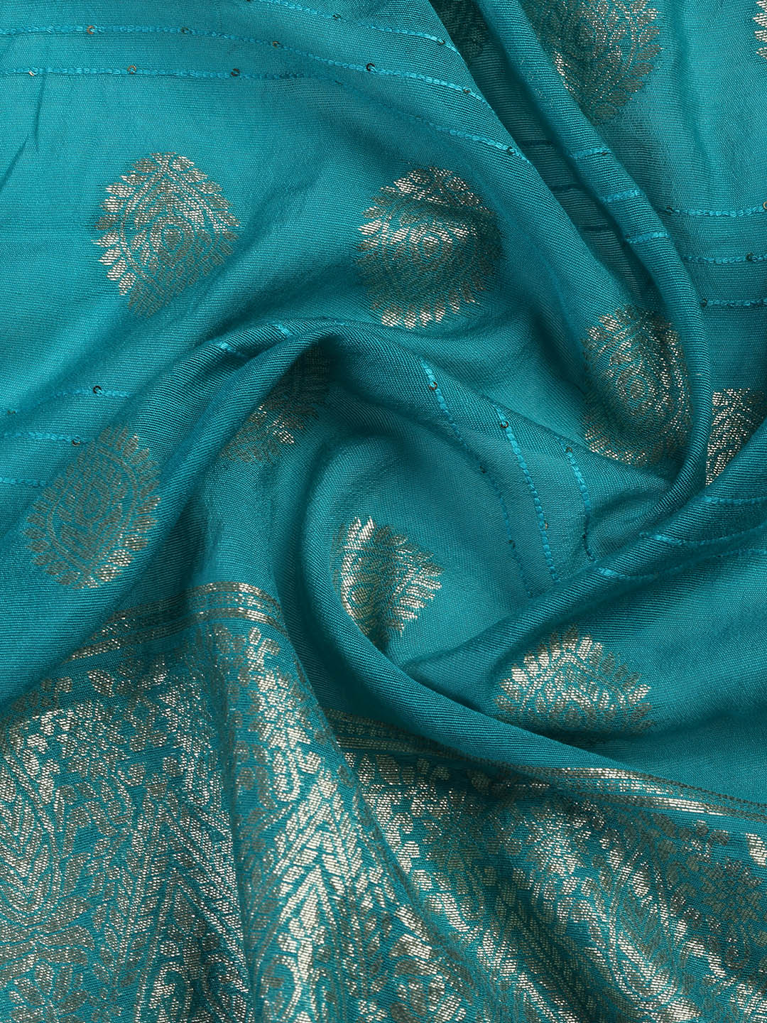 Neck Embroidery Chanderi Unstitched Suit With Dupatta
