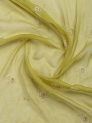 Embroidered Organza Unstitched Suit Piece With Dupatta
