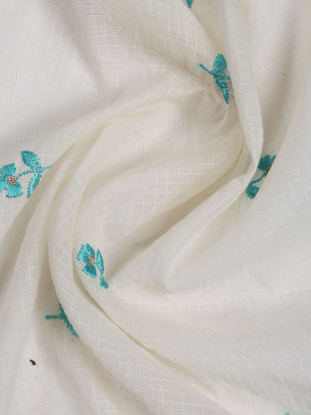 Neck Embroidered Cotton Blend Unstitched Suit Piece With Dupatta