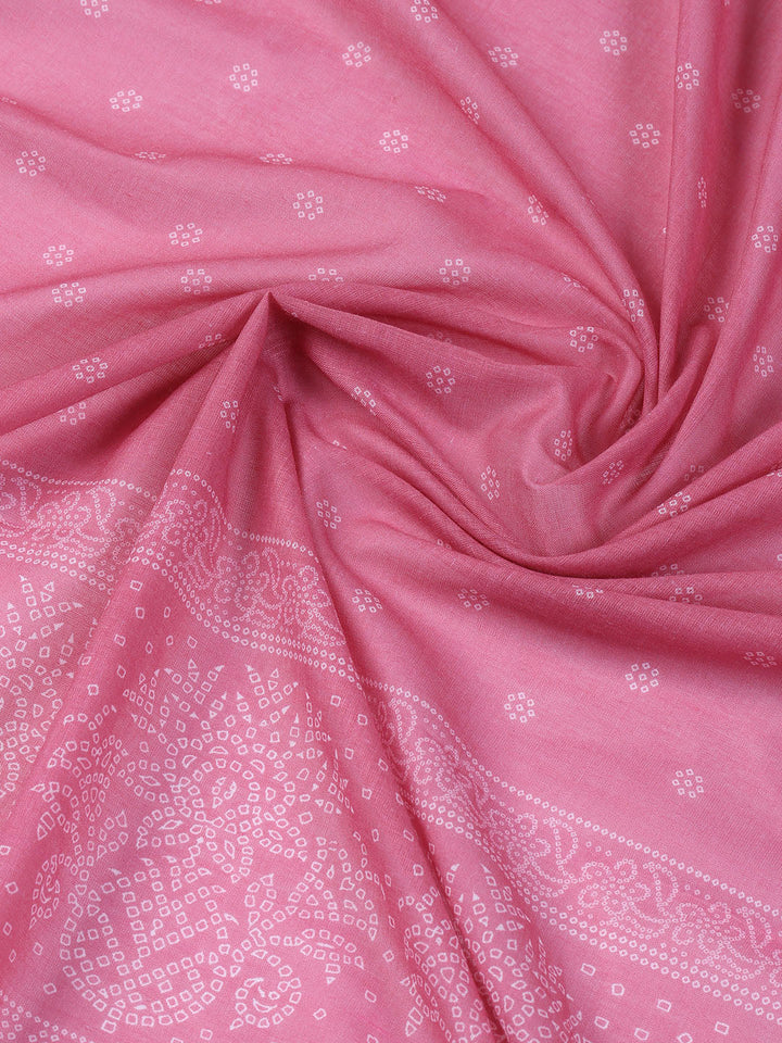 Neck Work Cotton Blend Unstitched Suit With Dupatta