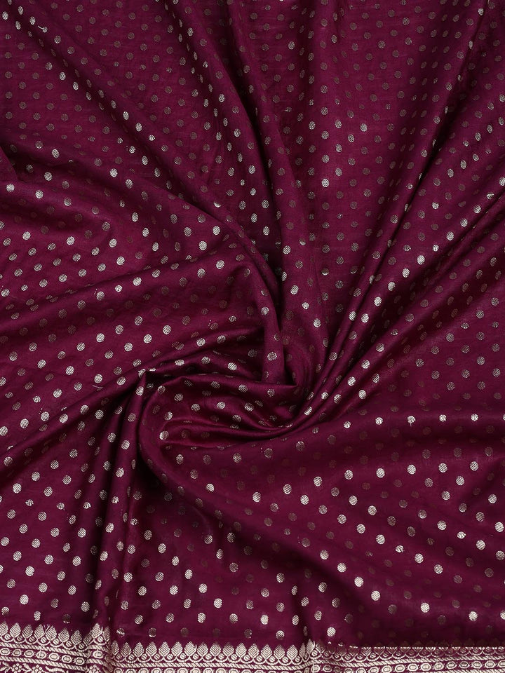 Floral Woven Chanderi Unstitched Suit With Dupatta