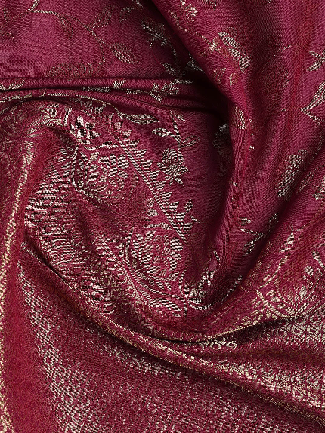 Embroidered Chanderi Unstitched Suit Piece With Dupatta