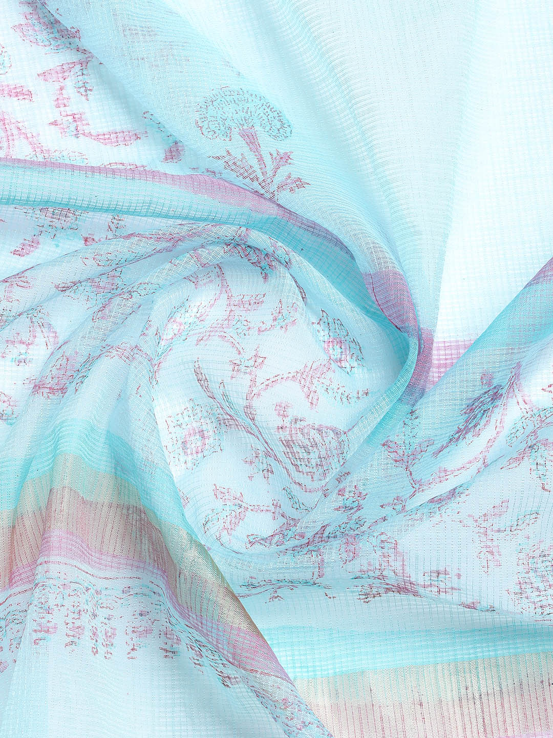 Printed Cotton Blend Unstitched Suit With Dupatta