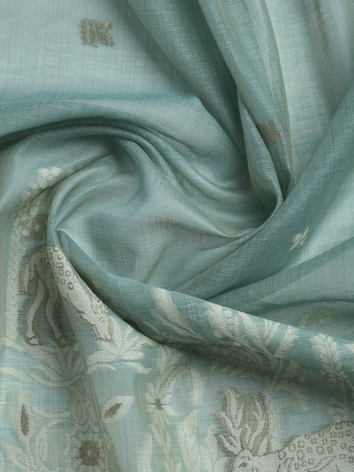 Woven Chanderi Unstitched Suit With Dupatta
